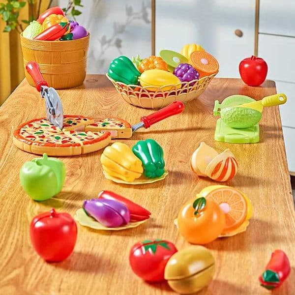 Children Toys Cutting Fruits and Vegetables Set for Kids Pretend Play Simulation Kitchen Toy Montessori Baby Toys for Girls Boys S260508