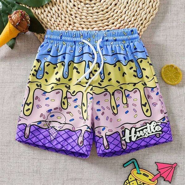 Colorful Graphic Beach For Men 3d Printed Cartoon Hawaiian Swimming Trunks Summer Streetwear Loose Board Shorts J260511