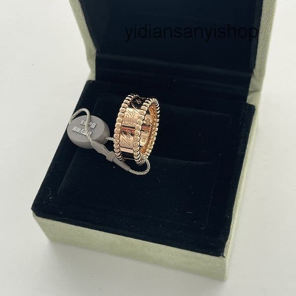 Vanly Cleeffly Ring Designer Jewelry Kaleidoscope Signature Ring Women Rose Gold Plated Pure V Couple Ring Fashionable cleeeflys cleefring