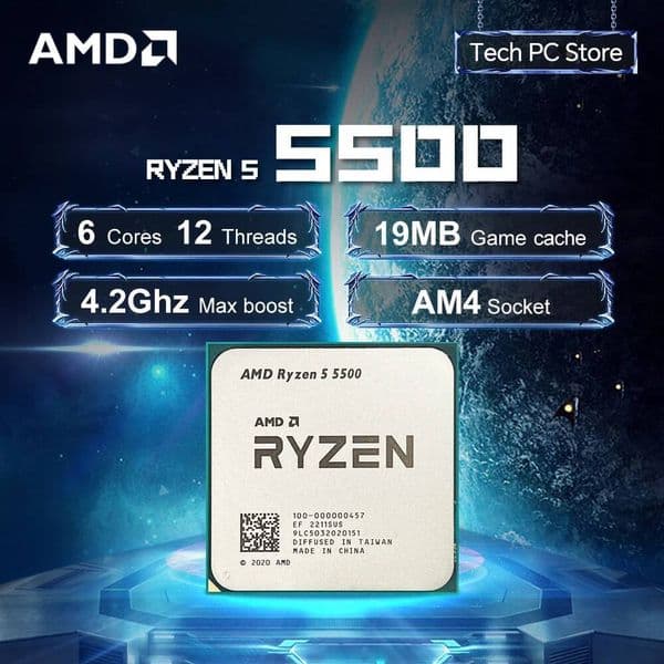 NEW AMD R5 5500 L316M 36GHz 6-Core 12-Thread Processor 65W Ryzen 5 5500 7NM DDR4 Socket AM4 but without fan