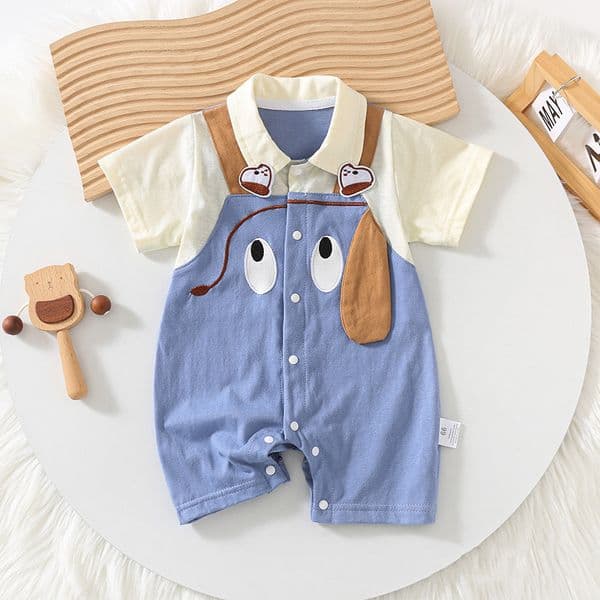 kids clothing boys baby Pure cotton Rompers Boys girls designer summer short-sleeved jumpsuit newborn romper