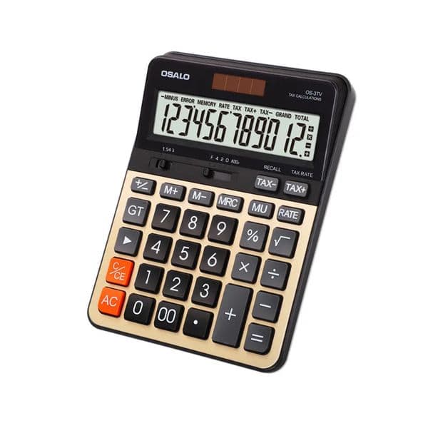 3TV Office Desktop Calculator Tax Rate Calculation 12 Bit Large Screen Accounting Solar Computer Calculators 260511