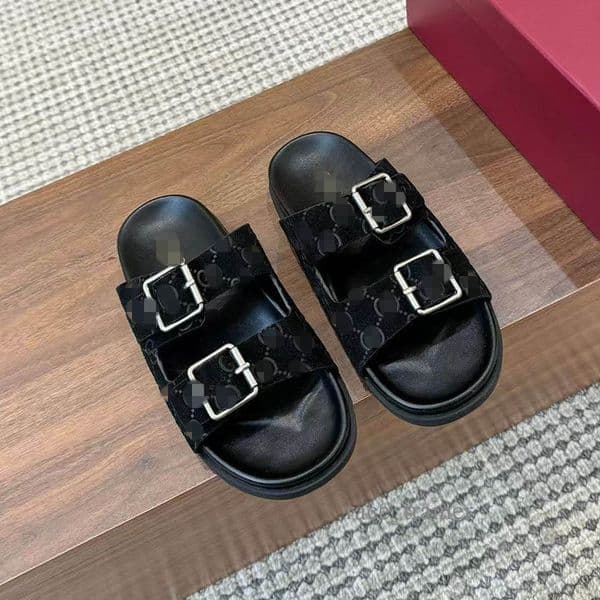 Designer fashion slippers Sandals sliders embroidered canvas Flat Mules Platform Linen High Heel Sandal platform Shoes designer sandals women 26 5.2 02