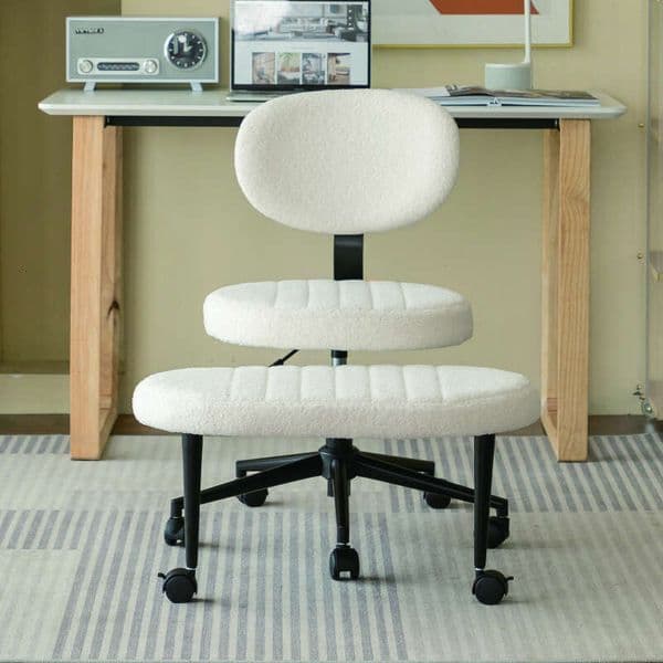 Multi-Position Cross Legged Design for Adults, Swivel Meditation ADHD Fidget Desk Chair with Back Support & Rolling Base