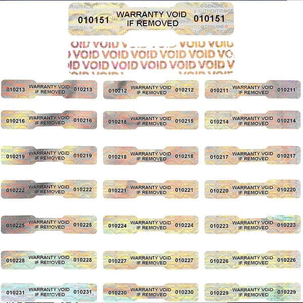 Holographic Serial Number Security Label High Security Void Seal Warranty Void Stickers Bone shape Tamper Proof Adhesive labels 260506
