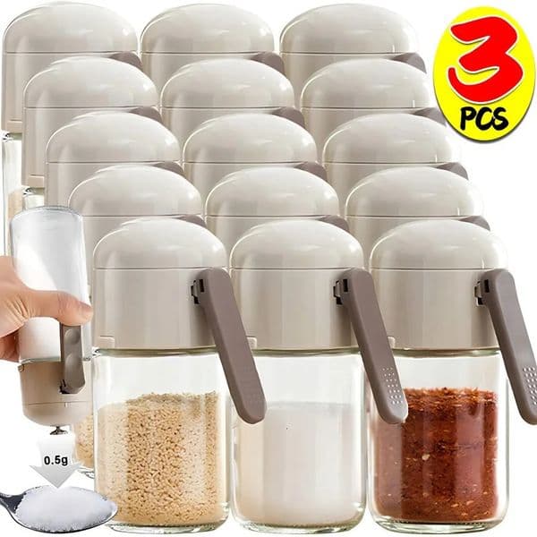 Metered Seasoning Dispenser 05g Per Press Glass Salt Pepper Shaker Quantitative Household Kitchen Bottle Cooking Accuracy Tools 260511