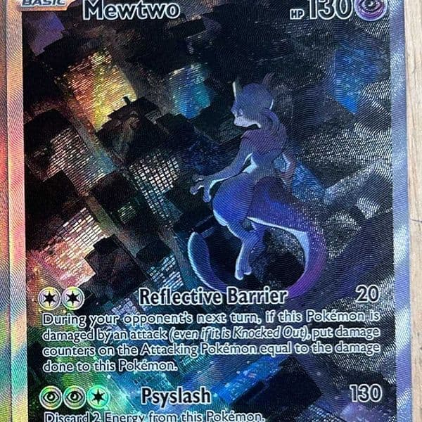 2Pcs/set PTCG Collection Card SVP English 052 053 Anime Mew Mewtwo Refractive Color Flash Card Textured Child Gifts L2605117HAY