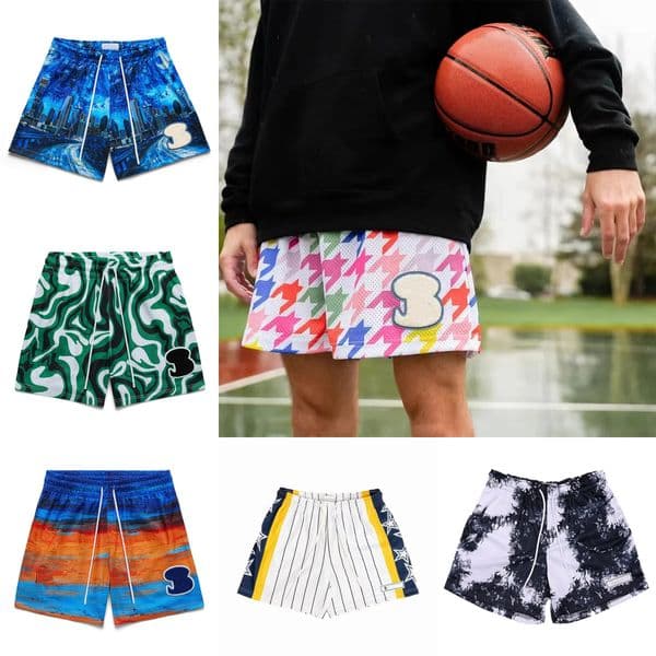 Designer Men's Basketball Shorts Hip Hop Mesh Quick Drying Streetwear Print Shorts Fashion Brand Sports Beach Summer Outfit Pants