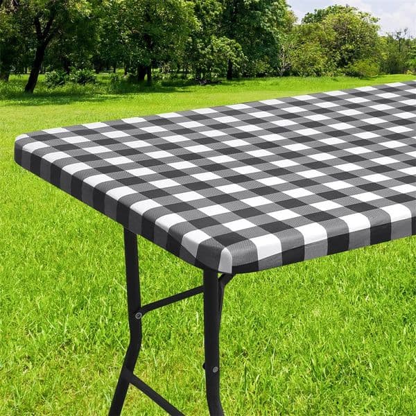 Olanly Rectangle Table Cover Elastic Waterproof Table Covers Fitted Vinyl Tablecloth For Home Party Camping Table Cloth Outdoor 260511