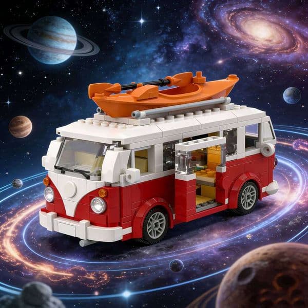 Technical Creative Vehicle MOC City Camper Travel Trip Car Blocks T1 MOC-Designer Suit Building Party Gifts Holiday C W260511