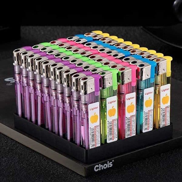 25PC Classic Transparent Electronic Open Flame Disposable Plastic Lighter Home Supermarket Store Wholesale Men Cigarette LighterJ260511