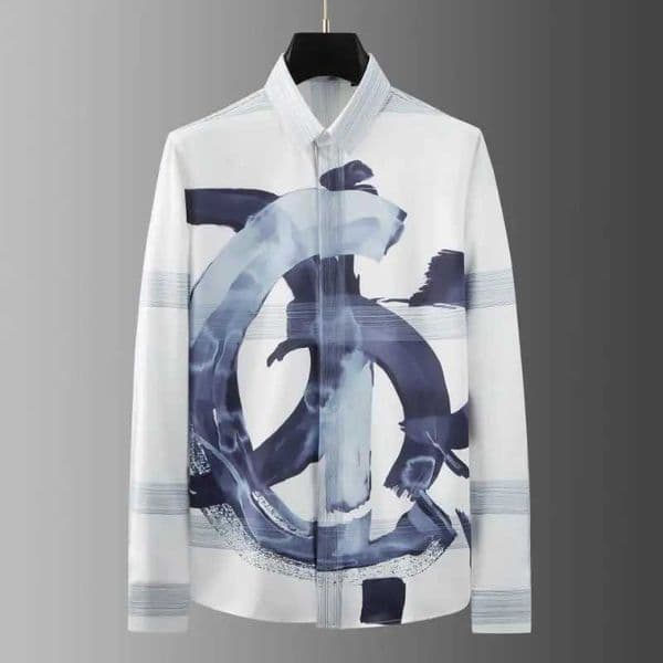 2025 Letter Printed Shirt Men Long Sve Slim Casual Shirts High-quality Banquet Party Tuxedo Social Camisa Masculina L260511