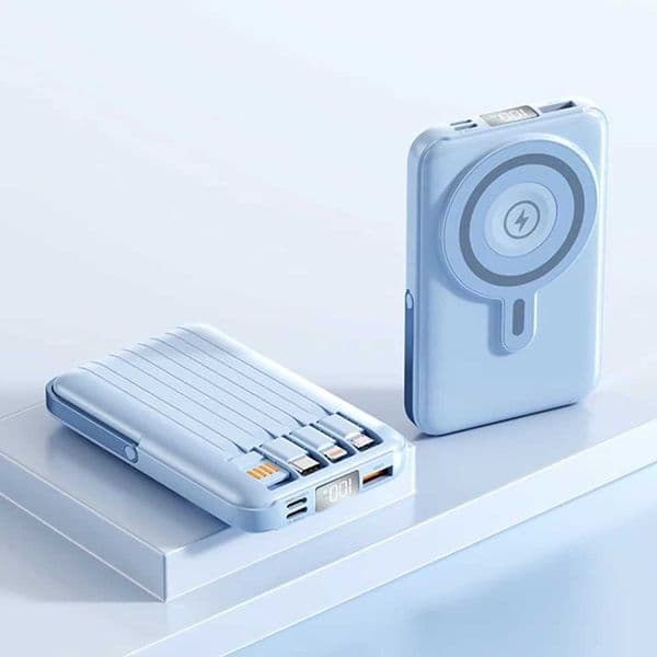 Blue magnetic wireless fast charging portable charger suitable for iPhone 17 16 15 Samsung Xiaomi C260511
