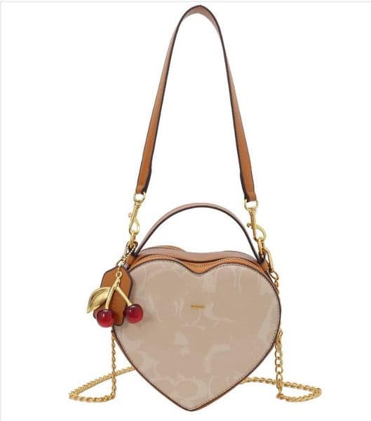 Designer coa chs love heart shaped bag women leather Shoulder crossbody bags mini Clutch wallet Hobo purses ladies messenger Satchels Sacoche cross body handbag