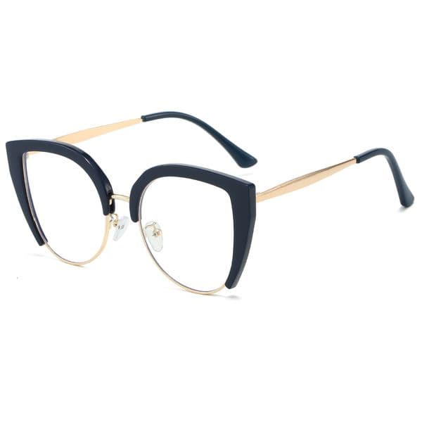High Quality Cat-eye half-frame large flat glasses anti-blue light 2023 new ins retro trendy eyeglass frame
