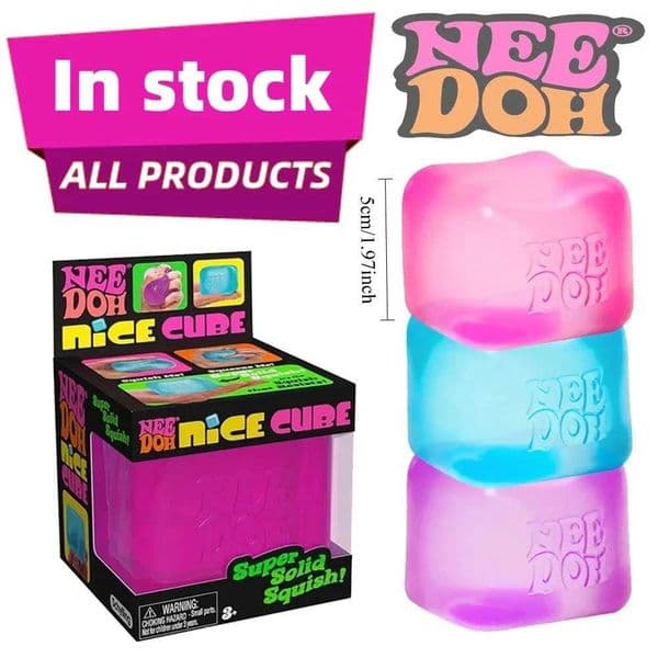 In Stock Squishy NeeDoh Schylling Nice Cube Sensory Squeeze Toy with Super Solid Squish Stress Relief Anxiety Sensory Gifts L260511