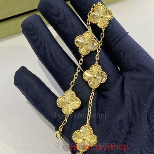 designer vanly cleeffly bracelet jewelry clover Classic Fashion Designer Ladies Bracelet Gold Onyx Shell Jewellery Women Wedding Bracelets UXA3