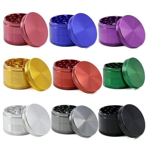 Herb And Spices 63mm(2.5 Inch) 4 Piece Grinder Tobacco Grinders herbal Mutil-Colorful Aluminum Alloy Factory Direct Tax Duty Free HJ