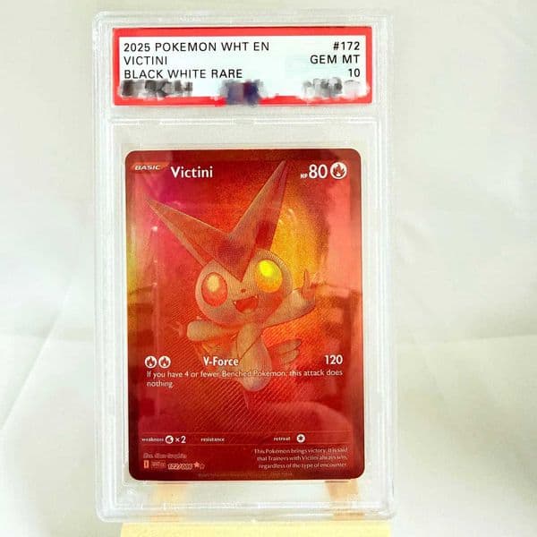 DIY PTCG Rating Card 2025 WHT EN VICTINI BLACK WHITE RARE 172/086 Collection Card Copy10Points Rating Card Anime Game Gift Toy L26051149QJ