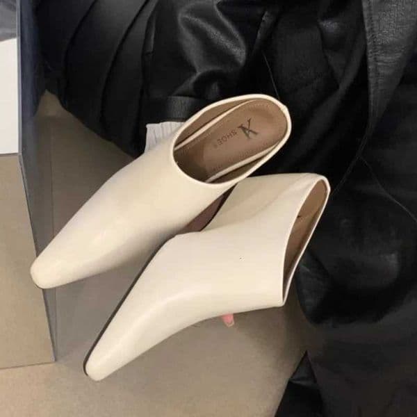 Womens Fashion Baotou Slippers Spring New Pointed Head Deep Mouth Anti-slip Wear-resistant Slip-on Wedge Sandals H260509