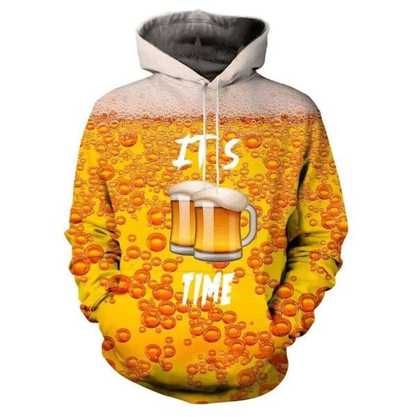 Hoodie Beer 3D Print Sweatshirts For Men Autumn Harajuku Hooded Pullover Casual Clothes Streetwear Top Men's Clothing