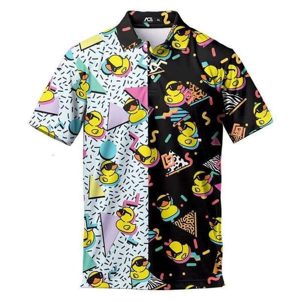 New Design 3d Printing 80s 90s Golf Polo Men Retro Lapel Shirt Summer Street Quick Dry Short Sleeve Button Tee Shirts Tops