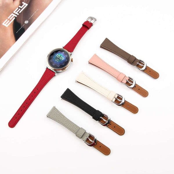 New model suitable for Huawei GT4/5 with lychee pattern, slim waist design, 18mm women's Apple iWatch S10 watch strap