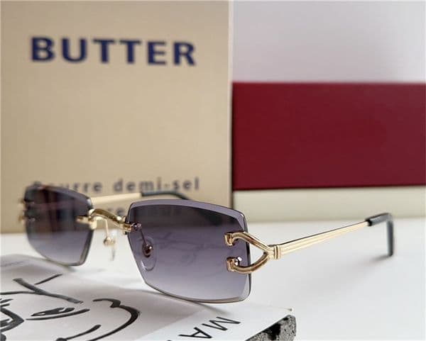 New fashion design square sunglasses 0550S rimless lens metal temples simple and popular style outdoor UV400 protection glasses