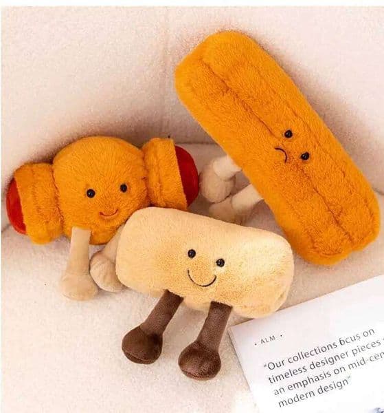 Cute Breakfast Series Deep-Fried Dough Sticks/Cookie Bread/Sausage Bag Kawaii Plush Toys Children's Handmade Doll Gifts 26L0511
