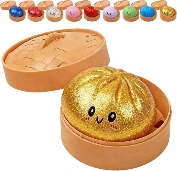 Glitter Dumpling Glitter Dumpling Squishy with Box Dumplings Sensory Squeeze Toy for Stress Relief X260511