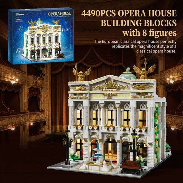 Opera House Lighting Building Blocks WIth 8 Figure City Architecture Modular Assembly Model Kit Creative Toy Adults Gift 4490PCS J260511