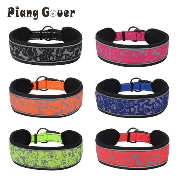 Medium Big Dog Comfortable Soft Neck Adjustable Widen Thicken Reflective Durable for Large Dogs Walk Pet Collar 26L0511