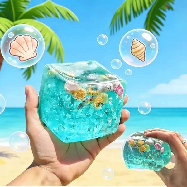 Magic Cube Sea Squishy Fidget Toy Super Soft Transparent Star shell Squeeze Toy Ocean Autism Sensory Anti-stress Toy Girl Gifts L260511