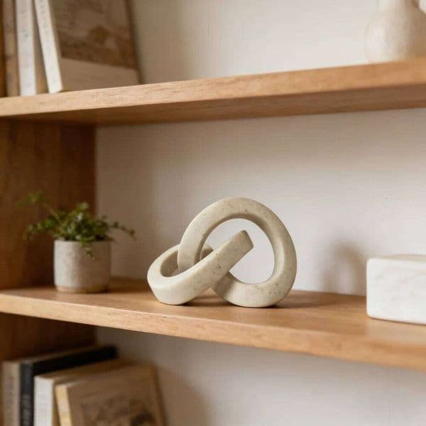 Nordic-Style Resin Artistic Knot Ornament Minimalist Home Sculpture for Bedrooms, Living Rooms, Office Abstract Art Decor 26W05011