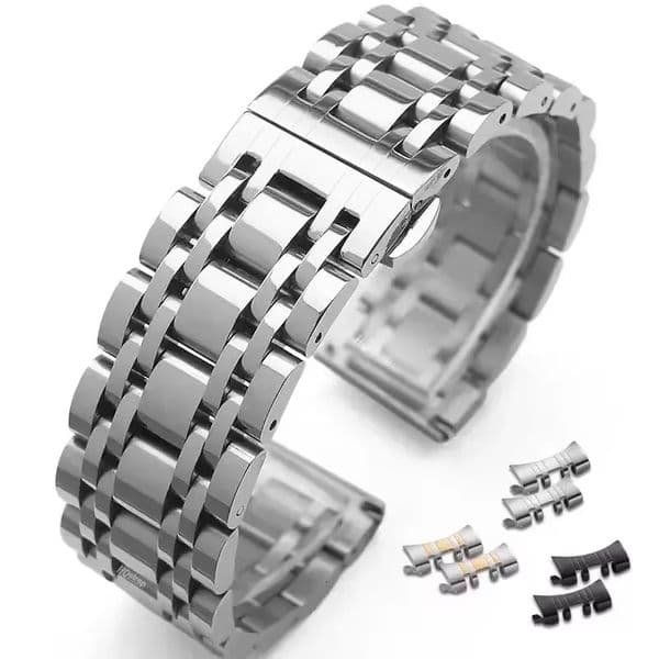 Solid Stainless Steel Band 18mm 20mm 22mm Universal Smartwatch Replacement Strap Bracelet Men Business Watchband Belt 260509