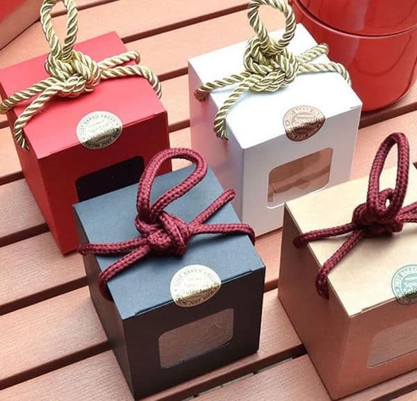 Gift wrap Window box kraft paper gifts box honey jam tea brown sugar boxes Tax Duty Free HJ