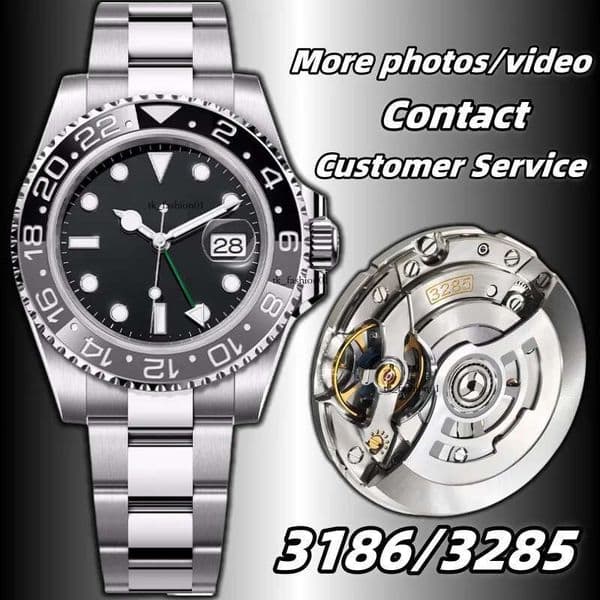 topa5 Clean Factory GMT V3 Mens Designer Watches Super Clone 3186/3285 Movement Automatic Mechanical Watch 72 hour power reserve Waterproof FedEX Shipping
