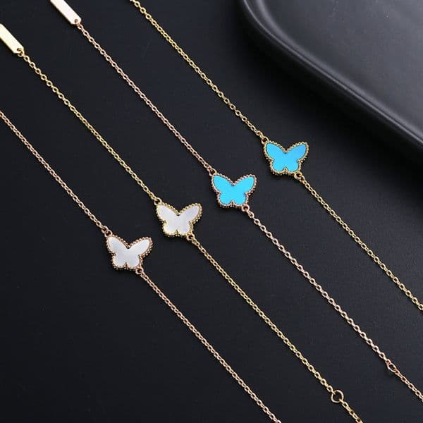 vanly cleeffly bracelet Designer jewelry Four-leaf Clover Butterfly Bracelet for Women White Mother-of-Pearl Blue Turquoise Elegant Jewelry clover bracelets CG7N