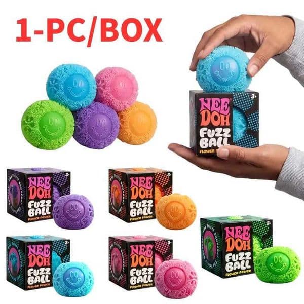 Schylling Flower Power Fuzz Ball Soft Squeeze Toy Non Sticky Portable Stress Relief Fidget Gift X260511