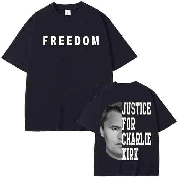Men's Cotton O-neck short-sleeved T-shirt freedom Charlie pattern 2026 NEW Man clothing Fashionable Casual Oversized Y2K shirt