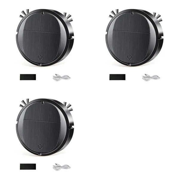 BRAND NEW3X Automatic Sweeping Robot Portable Mini Home Robotic Vacuum Cleaner USB Rechargeable Wet Dry Sweeping Machine Black S260509