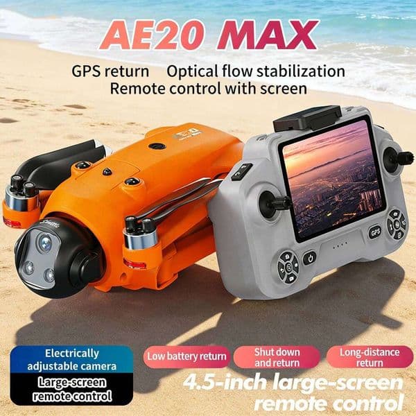 AE20Max Folding Brushless GPS Drone 1080P HD Camera 5G WiFi FPV 22min Flight Time Optical Flow Positioning Obstacle Avoidance Fo 26L0511