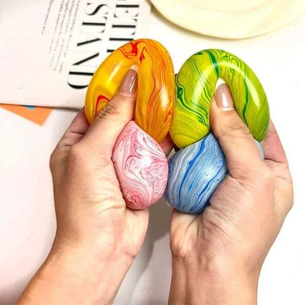 Little Bear Maltose Pinch Stress Relief Ball Striped Eggs Easter Stress Relief Toy Pinch Music Stress Relief Tool Slow Rebound X260511
