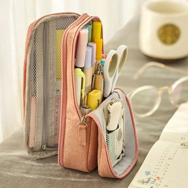 Standing Pencil Case Aesthetic Cute Pencil Pouch Large Capacity Kawaii Pen Bag Phone Holder Pencil Box School Supplies for Girls 260511