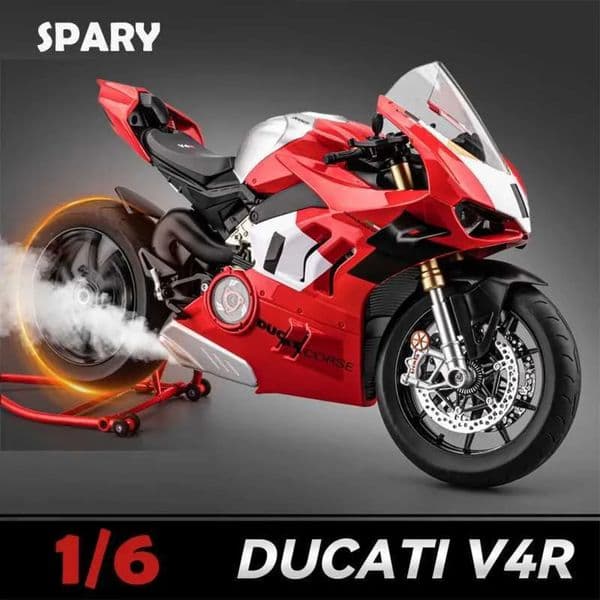2026 Plane Simulation 1 slot car 6 Ducati V4s Racing Motorcycle Model Diecast Alloy Motorbike Toy Collection Miniature Car Home Decor Car Track