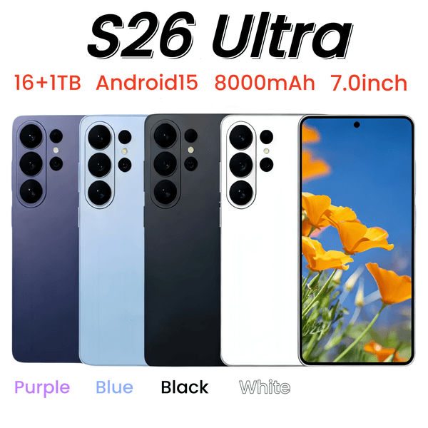 S26 Ultra Unlocked 5G Smartphone 16GB+1TB Large Screen Mobile Phone Android Global Version Powerful Gaming Cell Phone