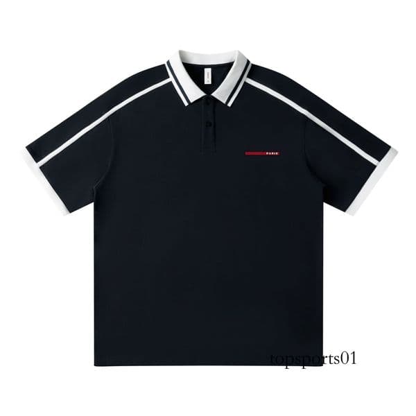 Luxury letter embroidered men's short sleeve polo shirt high-end fashion brand color blocked lapel breathable summer new T-shirt