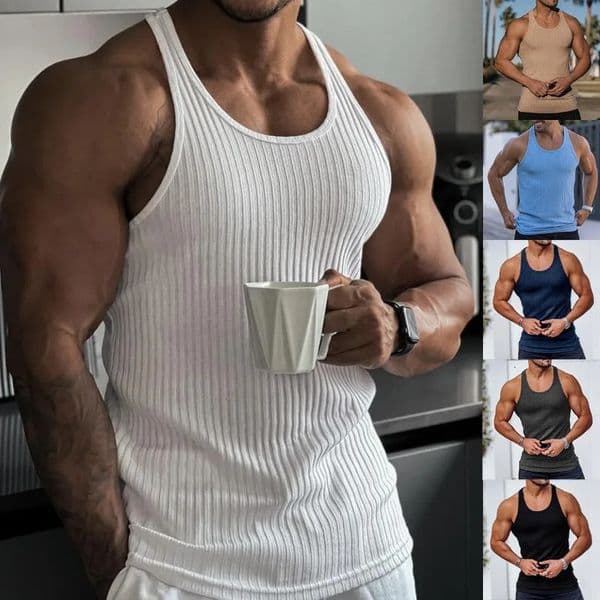 Summer Knitted Fitness Sports Leisure I-shaped Mens Tank Top Fashion Solid Gym Clothing Blusas Tanks Tops Men Clothes T-shirts 260511