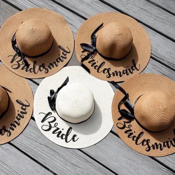 Bride summer autumn beach floppy sun hat pool Wedding Bachelorette hen Party Bridal Shower decoration bridesmaid proposal gift 260512