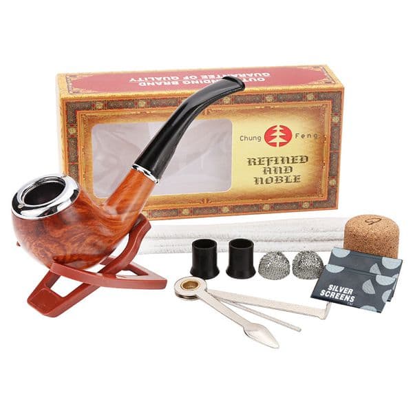 Multiple sets of hot selling resin pipe sets with cleaning tool accessories, rubberwood iron pot pipe, imitation solid wood filter pipe